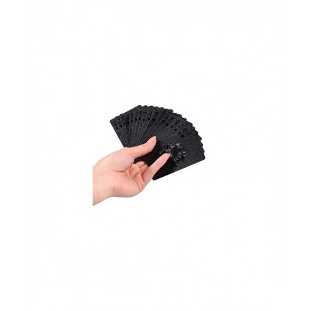 Black Waterproof Poker Cards Plastic PVC Playing Gift Cards Dark Cool Color for Magic Tricks Deck Tool Family Party Game (Bla...