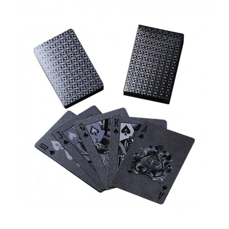 Black Waterproof Poker Cards Plastic PVC Playing Gift Cards Dark Cool Color for Magic Tricks Deck Tool Family Party Game (Bla...