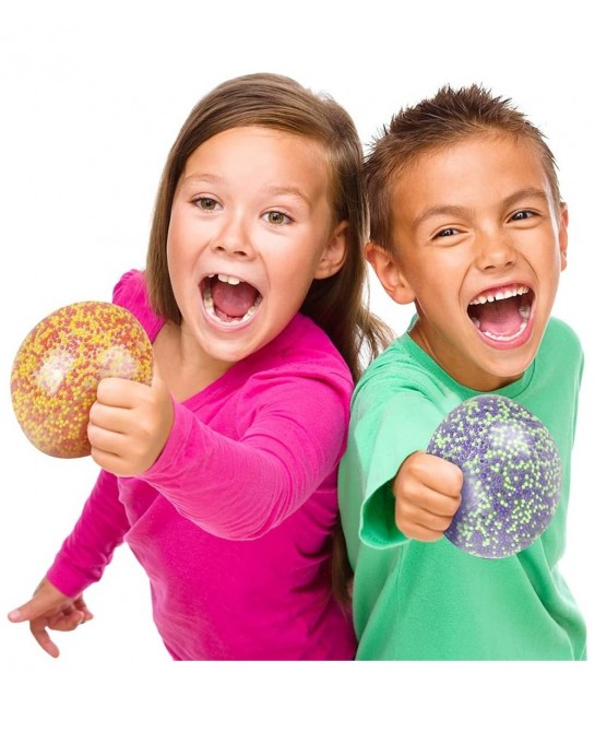 Squish Confetti Balls Set of 2 Light Weight Stress Relief Toys for Kids Sensory Toys for Autism Princess Birthday Party Favor...