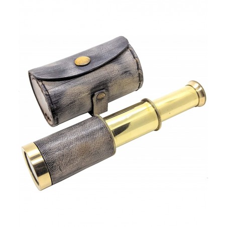 6in Handheld Brass Telescope with Leather Box - Pirate Navigation Xmas Present Gifts Brass Shiny 6'' Inch $26.90 Children's O...