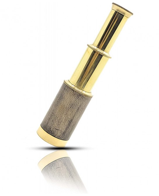 6in Handheld Brass Telescope with Leather Box - Pirate Navigation Xmas Present Gifts Brass Shiny 6'' Inch $26.90 Children's O...