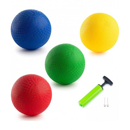 Dodgeball Balls - (Heavy Duty - 400 Gram) Set of 4 PG Dodge-Ball Balls for Kids and Adults Official Size for Dodgeball and Ha...