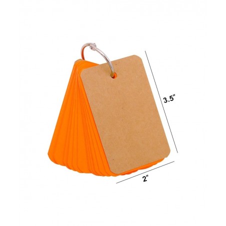 300 Pieces 2.2 x 3.5 Inches Multicolor Kraft Paper Binder Ring Easy Flip Flash Card Study Cards/Memo Scratch Pads/Bookmark/DI...