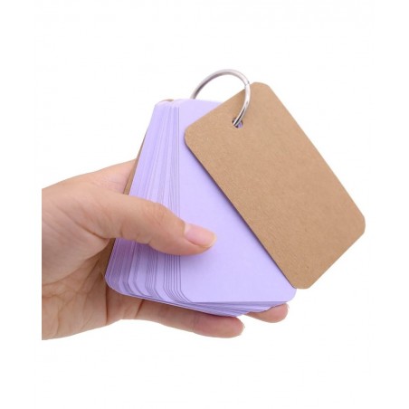 300 Pieces 2.2 x 3.5 Inches Multicolor Kraft Paper Binder Ring Easy Flip Flash Card Study Cards/Memo Scratch Pads/Bookmark/DI...