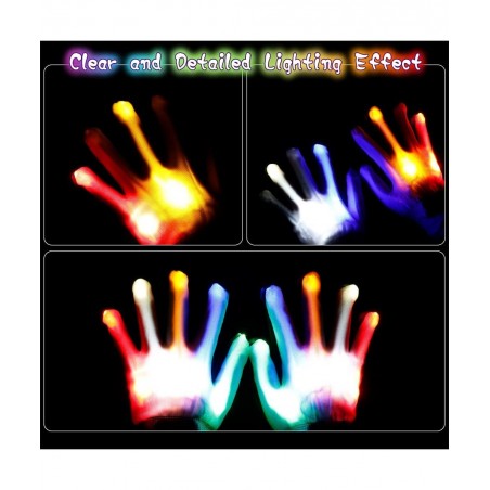 LED Flashing Glasses Gloves Necklace for New Year Chrismas Birthday Party Glow in the Dark Light Up Gifts for Kids Adults(3PC...