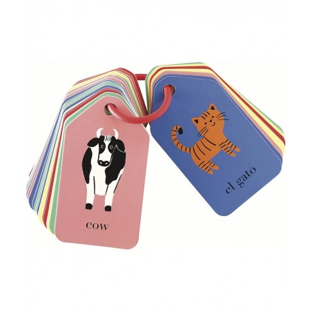 Spanish English Flash Cards for Kids - 26 Vocabulary Cards and 1 Ring - Learning Spanish for Kids $23.48 Educational Flash Cards