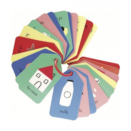 Spanish English Flash Cards for Kids - 26 Vocabulary Cards and 1 Ring - Learning Spanish for Kids $23.48 Educational Flash Cards