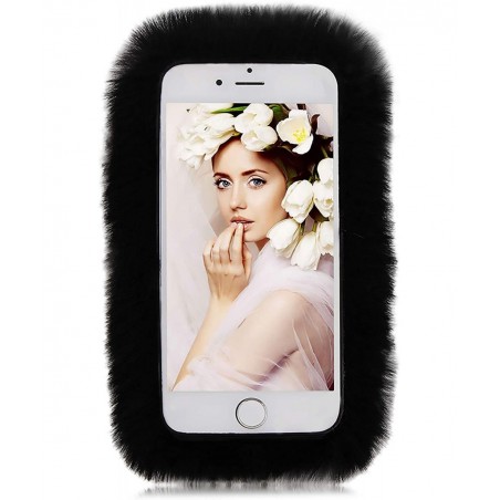 Rhinestone Fluffy Rabbit Fur Case for Moto G Stylus 2021 [NOT for Moto G Stylus 2020] Cute Bling Diamond Handmade Furry Warm ...