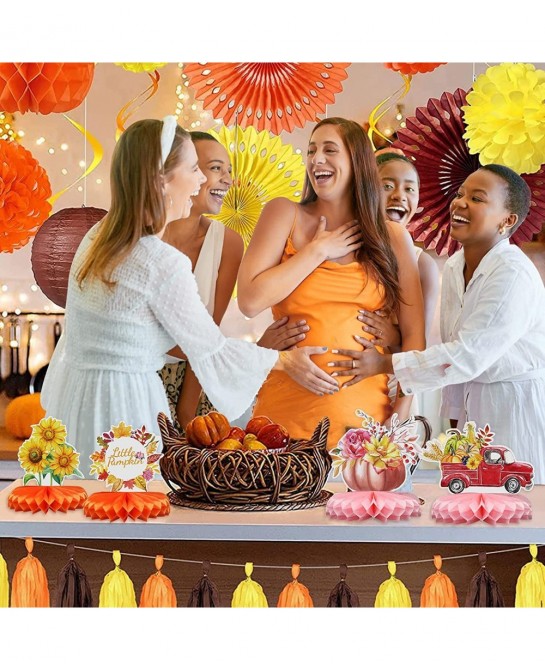 Little Pumpkin Baby Shower Decorations Our Little Pumpkin Is Turning One Birthday Decorations Honeycomb Baby Shower Decoratio...