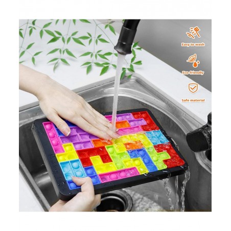 66pcs Fidget Puzzle Games Set 2 Pop Puzzles Board with Dice Coins Bell Pop Game Bubble Sensory Toys for Autistic Children and...