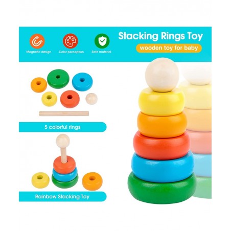 Montessori Wooden Toy for Baby Stacking Raing Toy Carrot Harvesting Magnetic Fishing Game for 3 Year Old Boy Girls Early Educ...
