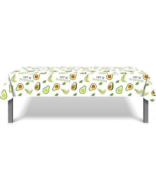 2 Pack Avocado Party Plastic Tablecloth 54 x 87 Inch Long Rectangular Table Cover for Buffet Birthday Party Holiday Dinner Pi...