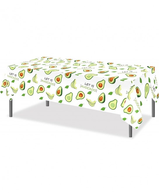 2 Pack Avocado Party Plastic Tablecloth 54 x 87 Inch Long Rectangular Table Cover for Buffet Birthday Party Holiday Dinner Pi...