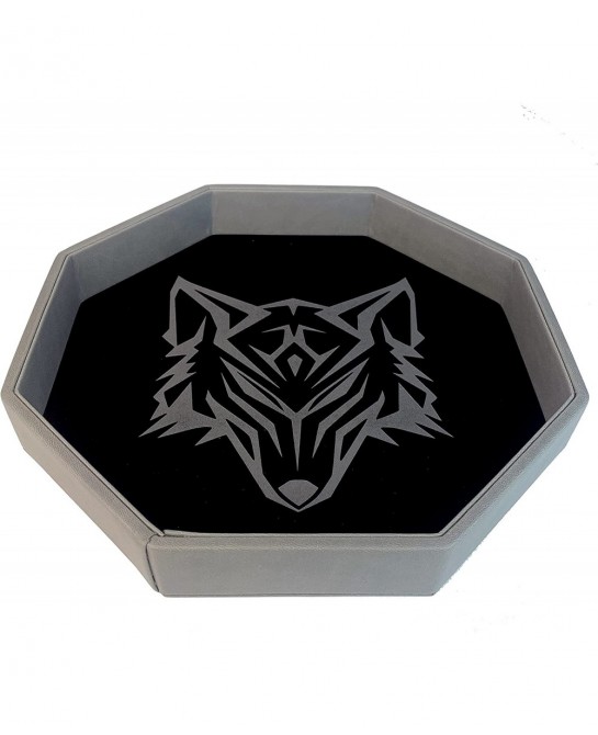 11.5 Inch Dice Tray – Black and Grey - Big Octagonal Dice Tray with Luxurious Rolling Area for RPG Table Top Gaming Like D&D ...