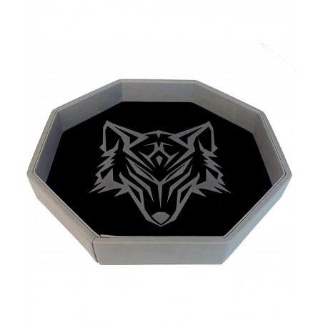 11.5 Inch Dice Tray – Black and Grey - Big Octagonal Dice Tray with Luxurious Rolling Area for RPG Table Top Gaming Like D&D ...