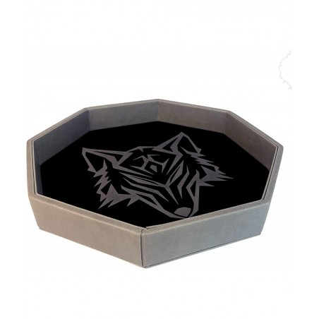 11.5 Inch Dice Tray – Black and Grey - Big Octagonal Dice Tray with Luxurious Rolling Area for RPG Table Top Gaming Like D&D ...