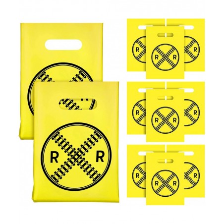 50 Pieces Railroad Treat Bags Train Treat Bags Plastic Candy Bags Party Favor Bags for Train or Railroad Themed Party Supplie...