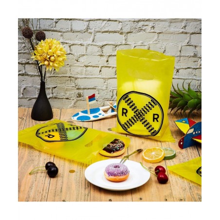 50 Pieces Railroad Treat Bags Train Treat Bags Plastic Candy Bags Party Favor Bags for Train or Railroad Themed Party Supplie...