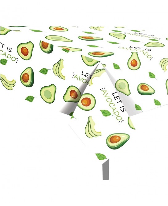 2 Pack Avocado Party Plastic Tablecloth 54 x 87 Inch Long Rectangular Table Cover for Buffet Birthday Party Holiday Dinner Pi...