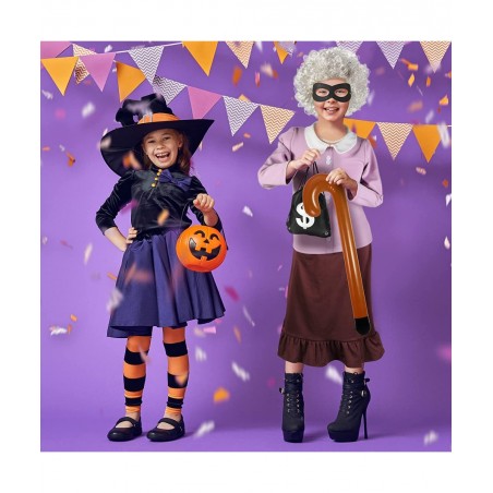 7 Pcs Toddler Old Lady Costume Granny Wise Costume Set 100th Day of School Kids Granny Dress Accessories for Kids Girls $39.6...