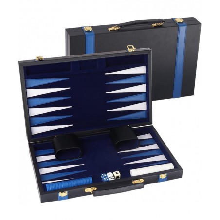 GSE Premium Leather Backgammon Board Game Set Classic Backgammon Game Set with Leather Case Travel Folding Board Game (Black&...
