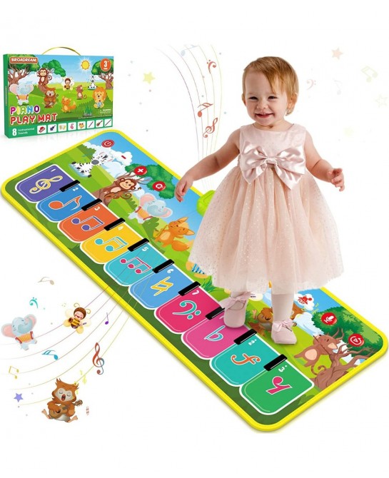 Stocking Stuffers Piano Music Mat Toys for Girls and Boys Kid Toys with 8 Animal Cartoons 8 Musical Instrument Sounds Christm...