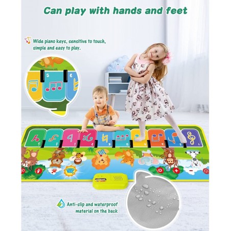 Stocking Stuffers Piano Music Mat Toys for Girls and Boys Kid Toys with 8 Animal Cartoons 8 Musical Instrument Sounds Christm...