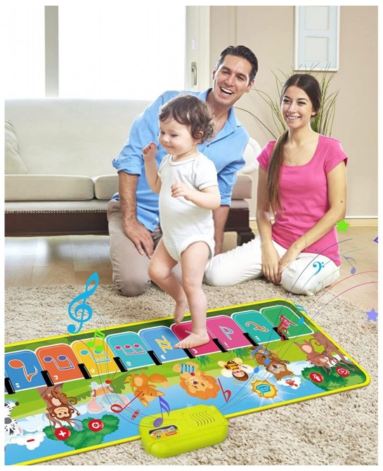 Stocking Stuffers Piano Music Mat Toys for Girls and Boys Kid Toys with 8 Animal Cartoons 8 Musical Instrument Sounds Christm...