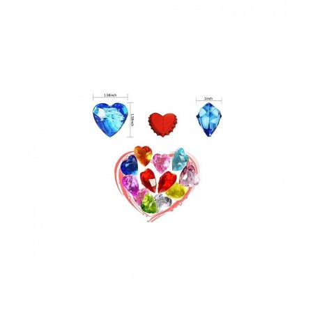 NLR [20pcs 4cm] Big Size Kids Heart Toy Acrylic Gem Set Pirate Treasure Hunt Toy | Easter Egg Filler | Diving Instructor | Pa...