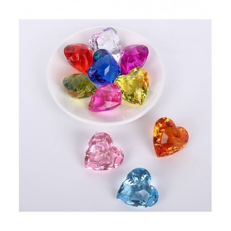 NLR [20pcs 4cm] Big Size Kids Heart Toy Acrylic Gem Set Pirate Treasure Hunt Toy | Easter Egg Filler | Diving Instructor | Pa...