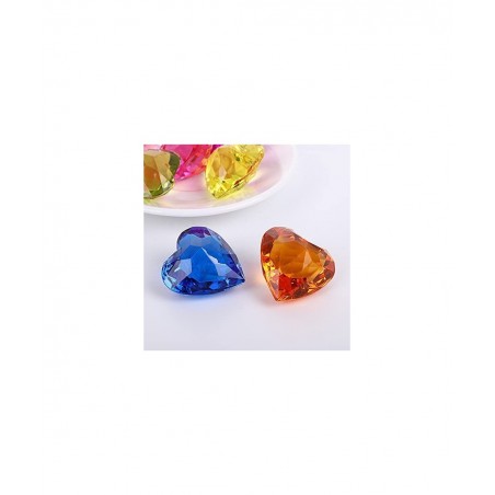 NLR [20pcs 4cm] Big Size Kids Heart Toy Acrylic Gem Set Pirate Treasure Hunt Toy | Easter Egg Filler | Diving Instructor | Pa...