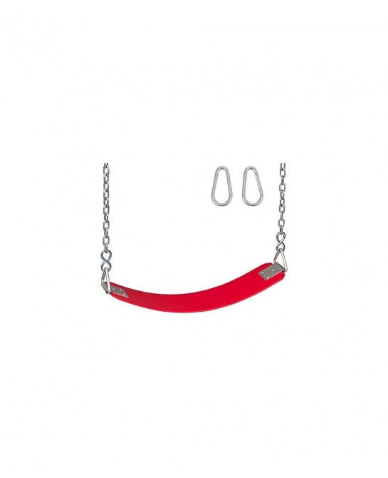 Swing Set Stuff Commercial Rubber Belt Seat with Chains & Hooks SSS Logo Sticker Playground Swing Red $107.80 Play Sets & Pla...