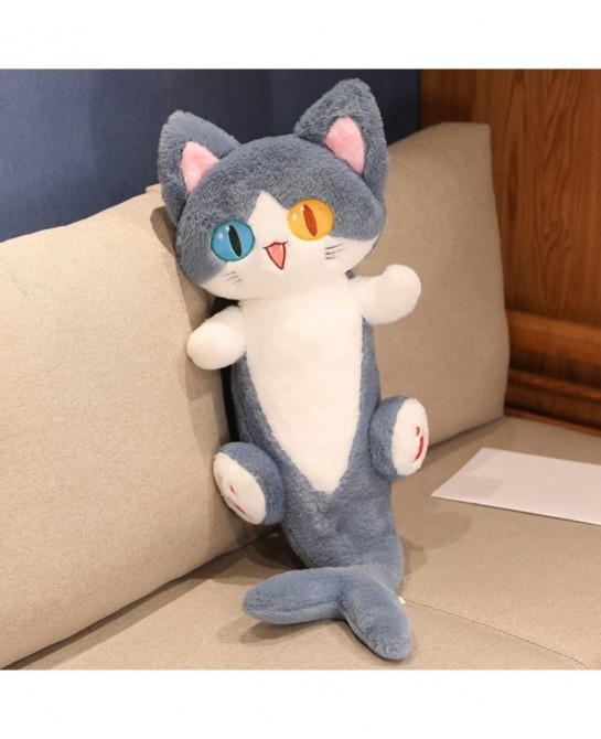 Shark Cat Stuffed Animal Plush Toy Fluffy Different Eyes Shark Cat Plushie Doll Soft Hugging Sleeping Plush Pillow for Kid Ha...