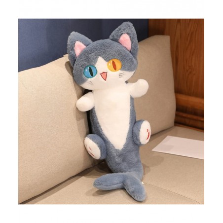 Shark Cat Stuffed Animal Plush Toy Fluffy Different Eyes Shark Cat Plushie Doll Soft Hugging Sleeping Plush Pillow for Kid Ha...