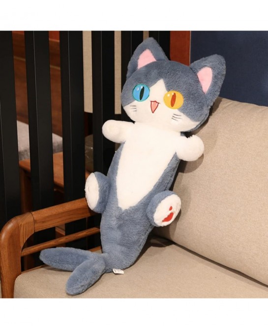 Shark Cat Stuffed Animal Plush Toy Fluffy Different Eyes Shark Cat Plushie Doll Soft Hugging Sleeping Plush Pillow for Kid Ha...