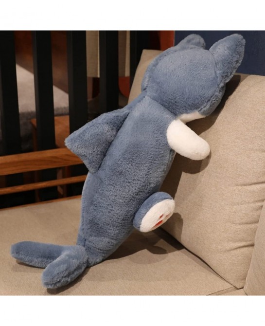 Shark Cat Stuffed Animal Plush Toy Fluffy Different Eyes Shark Cat Plushie Doll Soft Hugging Sleeping Plush Pillow for Kid Ha...