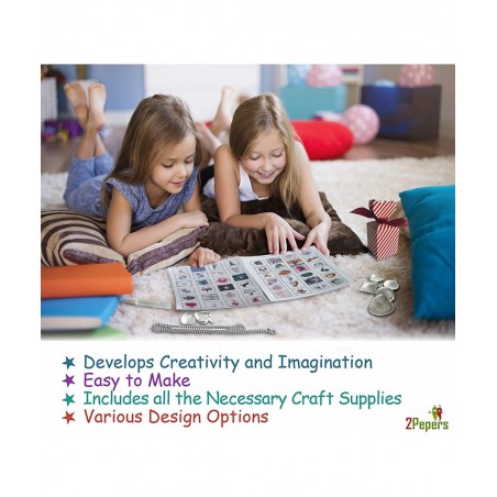 DIY Pendant Jewelry Making Kit (10-in-1) Arts and Crafts for Girls Make Your Own Pendant Necklace Craft Kit Project Custom Ne...