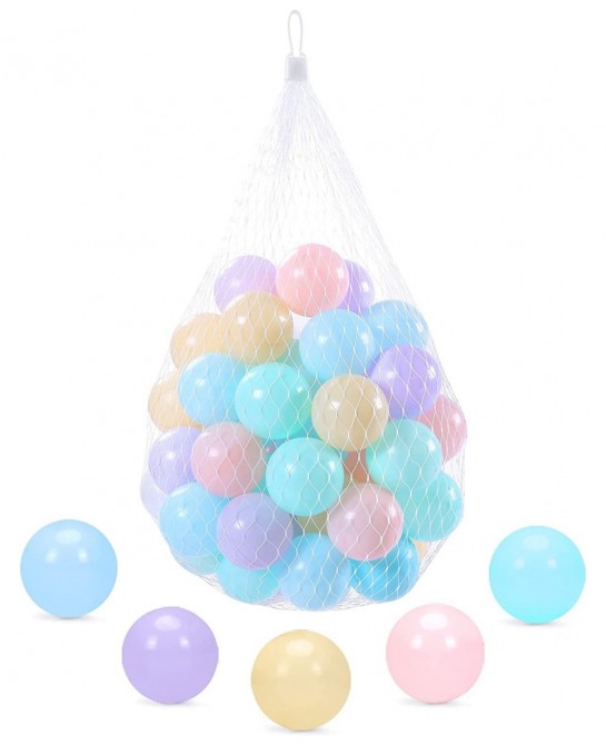 Macaron Multi-Color Ball Pit Ball 50 pcs 2.3 inch Non-Toxic SPA Free Children's Ball Pool Tent Toys Indoor and Outdoor $42.80...