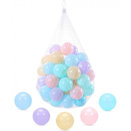 Macaron Multi-Color Ball Pit Ball 50 pcs 2.3 inch Non-Toxic SPA Free Children's Ball Pool Tent Toys Indoor and Outdoor $42.80...
