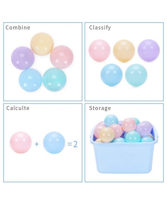 Macaron Multi-Color Ball Pit Ball 50 pcs 2.3 inch Non-Toxic SPA Free Children's Ball Pool Tent Toys Indoor and Outdoor $42.80...