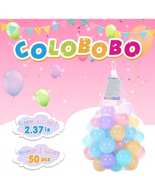 Macaron Multi-Color Ball Pit Ball 50 pcs 2.3 inch Non-Toxic SPA Free Children's Ball Pool Tent Toys Indoor and Outdoor $42.80...