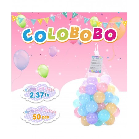 Macaron Multi-Color Ball Pit Ball 50 pcs 2.3 inch Non-Toxic SPA Free Children's Ball Pool Tent Toys Indoor and Outdoor $42.80...