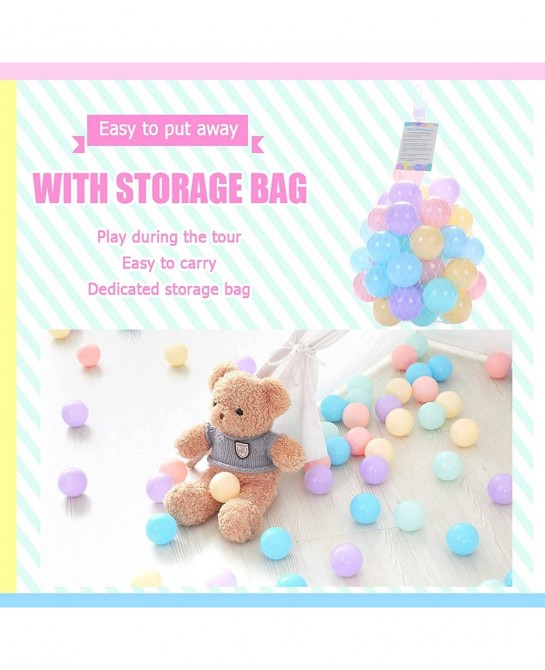 Macaron Multi-Color Ball Pit Ball 50 pcs 2.3 inch Non-Toxic SPA Free Children's Ball Pool Tent Toys Indoor and Outdoor $42.80...