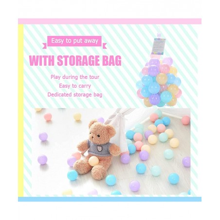 Macaron Multi-Color Ball Pit Ball 50 pcs 2.3 inch Non-Toxic SPA Free Children's Ball Pool Tent Toys Indoor and Outdoor $42.80...