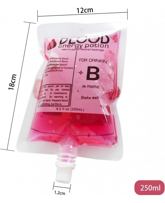 20 Pack Blood Bag IV Bags Drink Cup with Bottle Squeeze and Funnel- Reusable Blood Bags for Halloween Nurse Vampire Zombie Th...