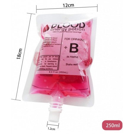 20 Pack Blood Bag IV Bags Drink Cup with Bottle Squeeze and Funnel- Reusable Blood Bags for Halloween Nurse Vampire Zombie Th...