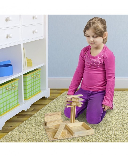 Constructables! Pine Wood Building Planks 150 Pieces - Educational Tinker Toys for Kids & Teens - STEM Stacking Blocks for Bo...