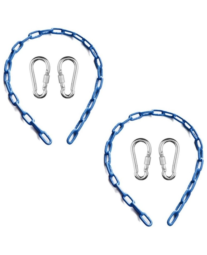 Swing Chains (2) Fully Coated for Swing Set with 4 Free Quick Links Anti-Rust Iron Link Chains Playground Kids Tree Swing Sea...
