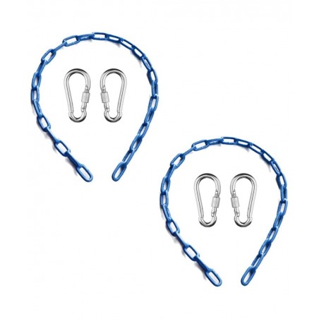 Swing Chains (2) Fully Coated for Swing Set with 4 Free Quick Links Anti-Rust Iron Link Chains Playground Kids Tree Swing Sea...