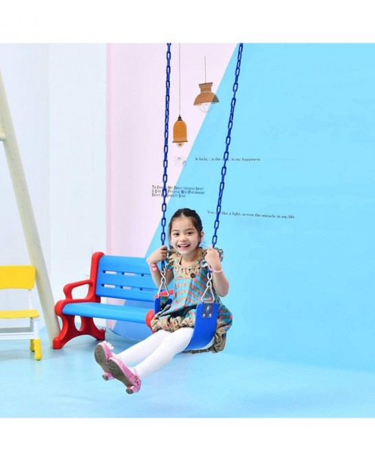Swing Chains (2) Fully Coated for Swing Set with 4 Free Quick Links Anti-Rust Iron Link Chains Playground Kids Tree Swing Sea...